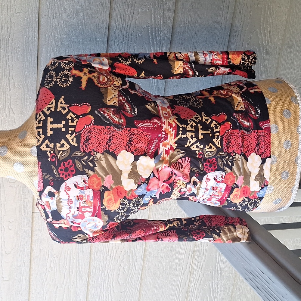 Vintage y2k Thalia Sodi all over print 3/4 top butterflies guitar women small - Picture 7 of 11